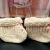 Close up of crocheted slippers
