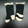charcoal and cream knit wool socks
